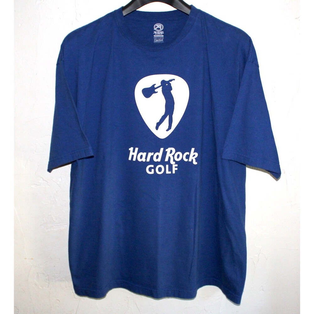 Hard Rock Cafe Golf Club Tshirt 2XL blue guitar pick shirt